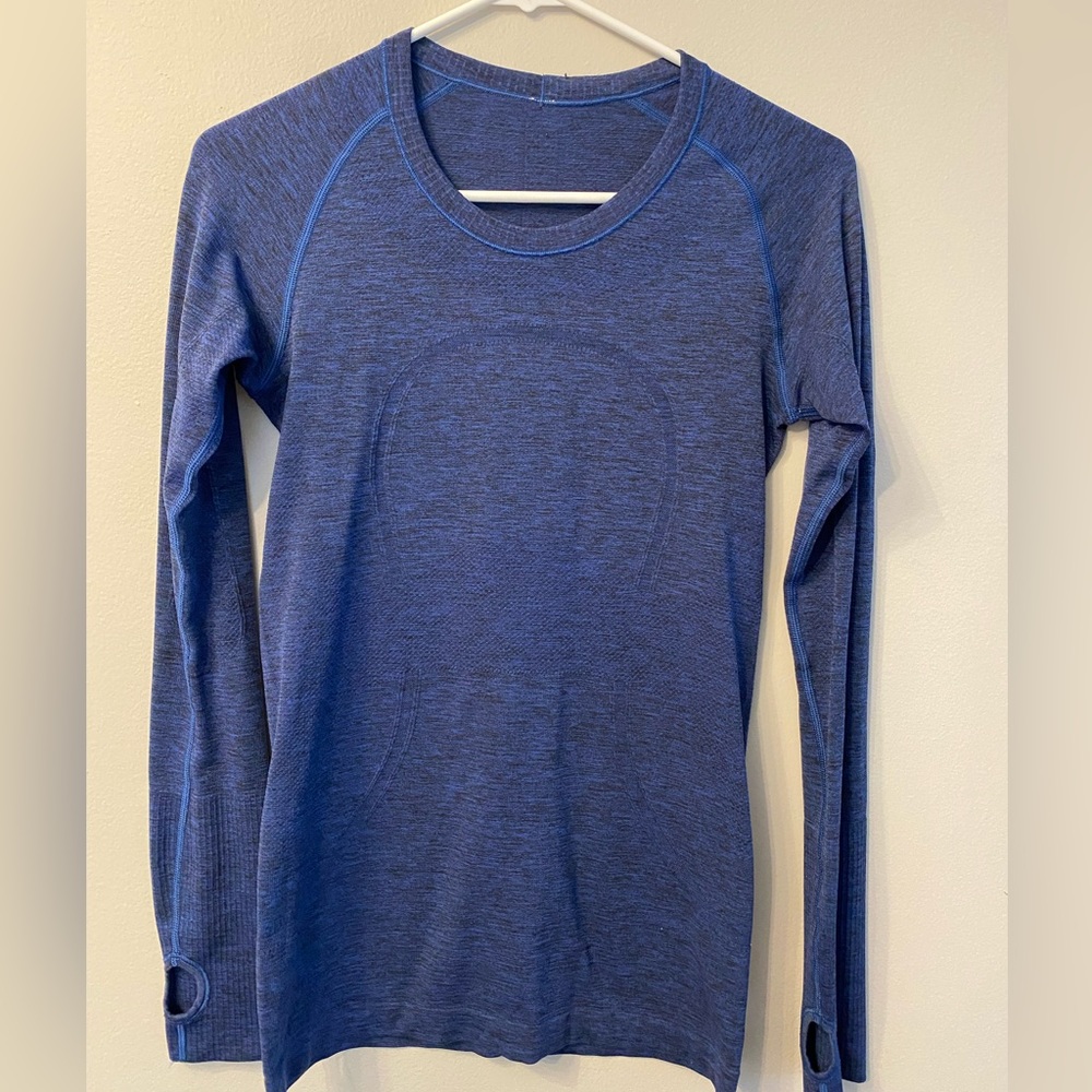 Lululemon Swiftly Tech Long Sleeve Blue Heather Sz 6